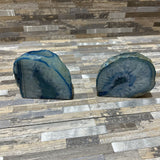 2pc Set Agate Geode Candle Holder / Bookend Set ACCESSORIES 4Wx3.5"H each
