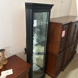 Tiered Lighted Corner Curio CABINET Black 27w15d74h