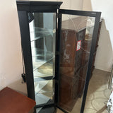 Tiered Lighted Corner Curio CABINET Black 27w15d74h
