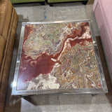 Italian Made PACE Collection Chrome & Marble COFFEE/COCKTAIL TABLE 40w40d17h