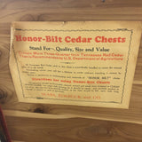 Antique Honor-Bilt Raised Cedar Chest FURNITURE 45Wx18Dx25H