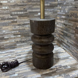 Distressed Wood Ribbed Column Lamp TABLE LAMP 12d28h