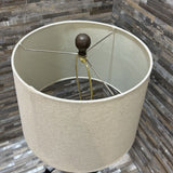 Distressed Wood Ribbed Column Lamp TABLE LAMP 12d28h