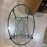 Tiered Oval Iron & Glass COFFEE/COCKTAIL TABLE 36w23d20h