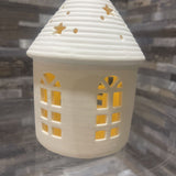 Bisque Porcelain Battery Powered Mini Candle Lantern ACCESSORIES 3.5Wx5.5H