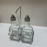 Oil & Vinegar Set in Metal Carrier ACCESSORIES 5Wx3Dx7H
