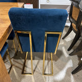 Jonathan Adler Goldfinger Tufted Velvet DINING CHAIRS Navy/Gold 20w24d36h