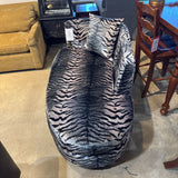 Custom Zebra Print Lounger CHAISE 66w34d30h