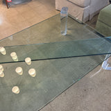 Lucite & Glass Karl Springer COFFEE/COCKTAIL TABLE 66w44d21h
