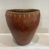 Southwest Style Terracotta Vase w/ Woven Edge ACCESSORIES 10Wxx7Dx11H