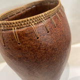 Southwest Style Terracotta Vase w/ Woven Edge ACCESSORIES 10Wxx7Dx11H