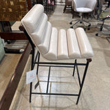 Denver Modern Vail Leather Bar Height BAR/COUNTER STOOL Pearl/Walnut 19.5w24d39h