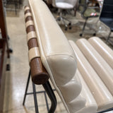 Denver Modern Vail Leather Bar Height BAR/COUNTER STOOL Pearl/Walnut 19.5w24d39h