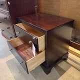 Transitional Dark Wood 2-Drawer NIGHTSTAND 27w19d27h