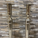 2pc Set Stately Silver Plated Candle Holders GIFT 6Wx20.5H