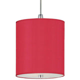 ET2 Elements Satin Nickel 1-light 6'' Wide Mini Pendant LIGHTING Pink 6.75" W x 6.75" D x 7" H