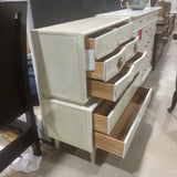 United Furniture Mid-Century Diamond Front 8-Drawer DRESSERS/CHESTS Ivory 44w20d50h