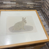 Signed Original Rabbit Drawing ART WORK 20Wx18H