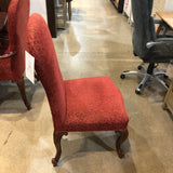 Custom Upholstered Footed Side Chair DINING CHAIRS Red 23w22d42h