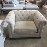 Jonathan Louis Tufted Velvet Club Chair LOUNGE CHAIRS Cream 50w40d30h