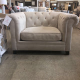 Jonathan Louis Tufted Velvet Club Chair LOUNGE CHAIRS Cream 50w40d30h