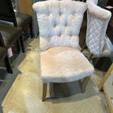 Pier 1 Roll Back Button Tufted & Nailhead Trim DINING CHAIRS Pink 21w27.5d38.5h