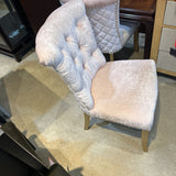 Pier 1 Roll Back Button Tufted & Nailhead Trim DINING CHAIRS Pink 21w27.5d38.5h