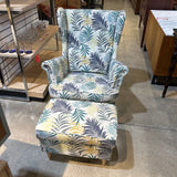 STRANDMON Patterned Wingback w/ Ottoman LOUNGE CHAIRS 32w37d39h