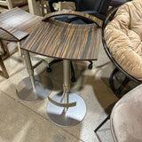 Miniforms - Italy Modern Wood & Metal Adjustable BAR/COUNTER STOOL 16w16d32h