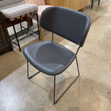 Calligaris Claire Genuine Leather Upholstered DINING CHAIRS Gray 20w20d31h
