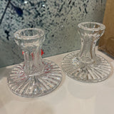Waterford 2pc Crystal "Laurel" Candle Taper Holders ACCESSORIES 4.25Wx4H