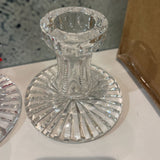 Waterford 2pc Crystal "Laurel" Candle Taper Holders ACCESSORIES 4.25Wx4H