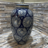 Pottery Barn Langley Ceramic Patterned Lamp TABLE LAMP 11d22h