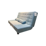 Chevron Patterned Fabric Futon FURNITURE Blue/White 74w52d38h