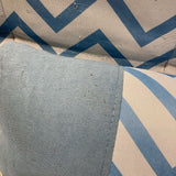 Chevron Patterned Fabric Futon FURNITURE Blue/White 74w52d38h