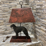Vintage Russian Borzoi Wolfhound Bronze Figural Base TABLE LAMP 16Wx10Dx24H