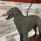 Vintage Russian Borzoi Wolfhound Bronze Figural Base TABLE LAMP 16Wx10Dx24H