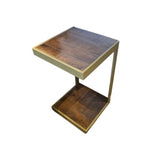 Wooden Iron Sofa - Gold SIDE TABLE 15Wx15Dx25.5H