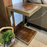 Wooden Iron Sofa - Gold SIDE TABLE 15Wx15Dx25.5H