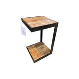 Wooden Iron Sofa - Black SIDE TABLE 15Wx15Dx25.5H