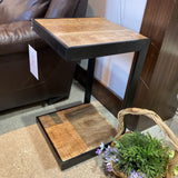 Wooden Iron Sofa - Black SIDE TABLE 15Wx15Dx25.5H
