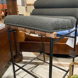 Denver Modern Vail Boucle Bar Height BAR/COUNTER STOOL Charcoal/Walnut 19.5w24d39h
