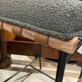 Denver Modern Vail Boucle Bar Height BAR/COUNTER STOOL Charcoal/Walnut 19.5w24d39h