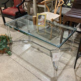 Rectangular Glass & Acrylic COFFEE/COCKTAIL TABLE 48w24d20h