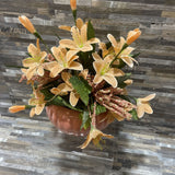Vintage Ceramic Planter w/ Faux Arrangement ACCESSORIES 12Wx12H