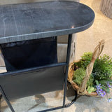 Bloomhome Roxy Leather Magazine Table SIDE TABLE 22w9.5d23.5h