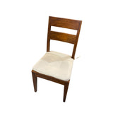 Crate & Barrel Basque Honey Wood Side Chair w/ Natural Cushion DINING CHAIRS 19w22d39.5h