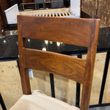Crate & Barrel Basque Honey Wood Side Chair w/ Natural Cushion DINING CHAIRS 19w22d39.5h