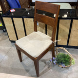 Crate & Barrel Basque Honey Wood Side Chair w/ Natural Cushion DINING CHAIRS 19w22d39.5h