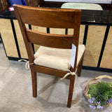 Crate & Barrel Basque Honey Wood Side Chair w/ Natural Cushion DINING CHAIRS 19w22d39.5h